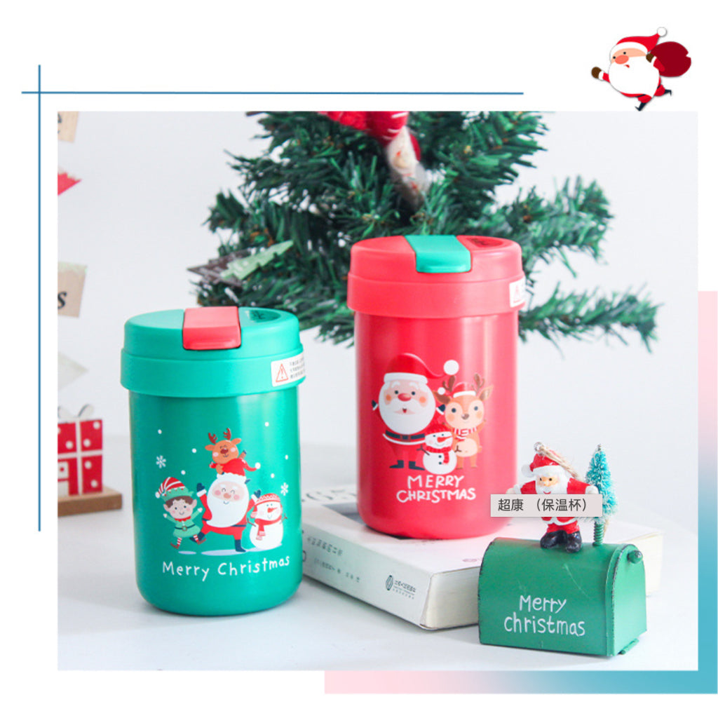 Green Santa Thermal Straw Cup