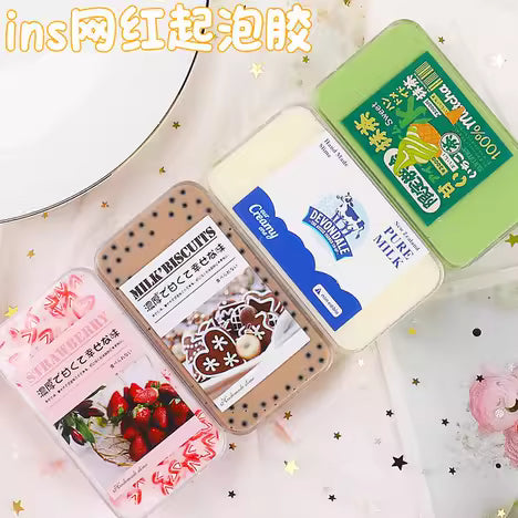 Strawberry Matcha Boba Milk Tea Slime Children Sensory Kids Toys