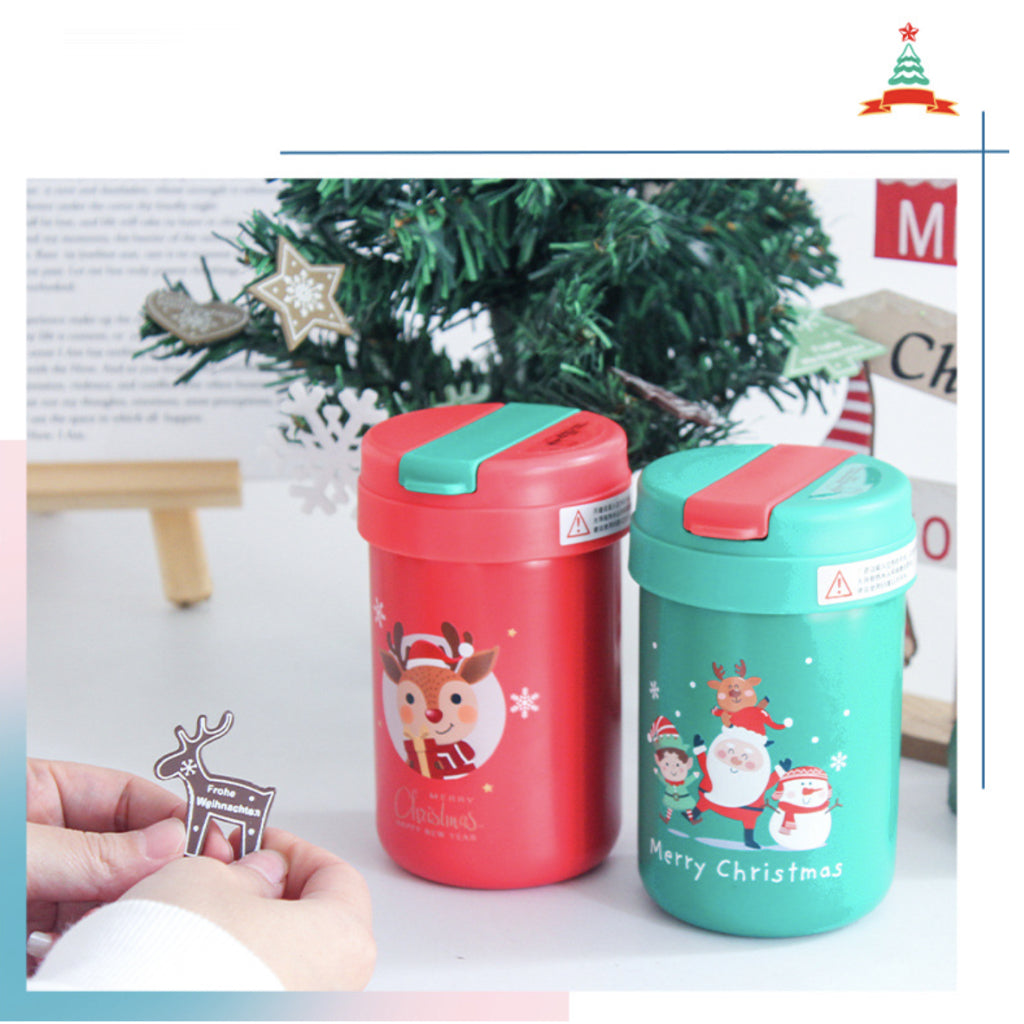 Green Santa Thermal Straw Cup