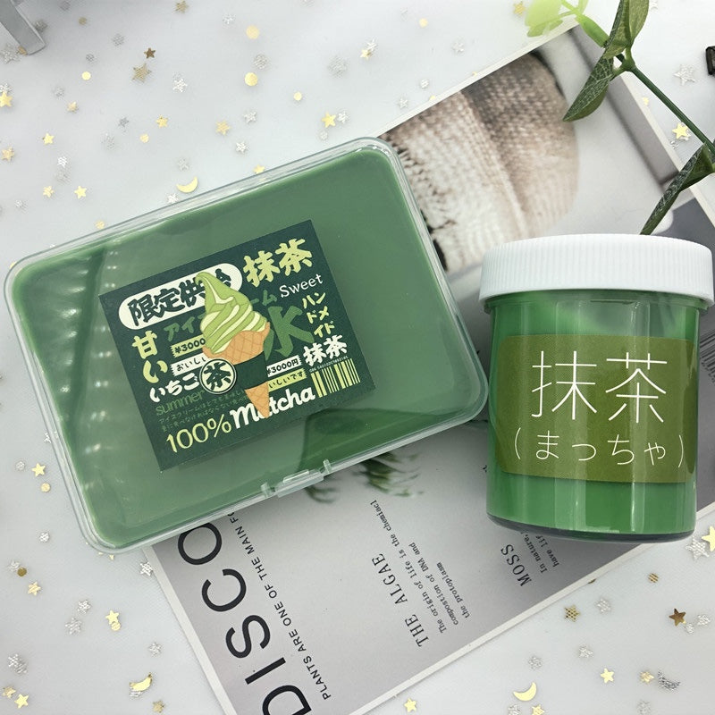 Strawberry Matcha Boba Milk Tea Slime Children Sensory Kids Toys
