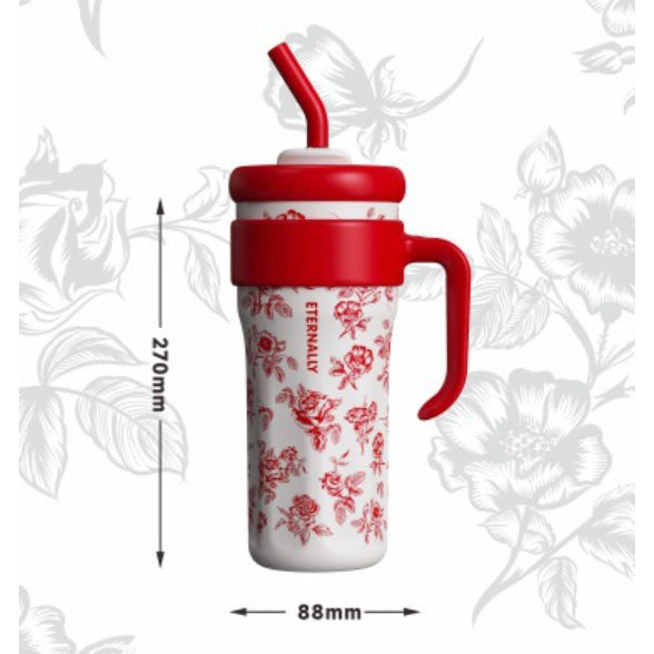 Black Floral 1250ml Tumbler