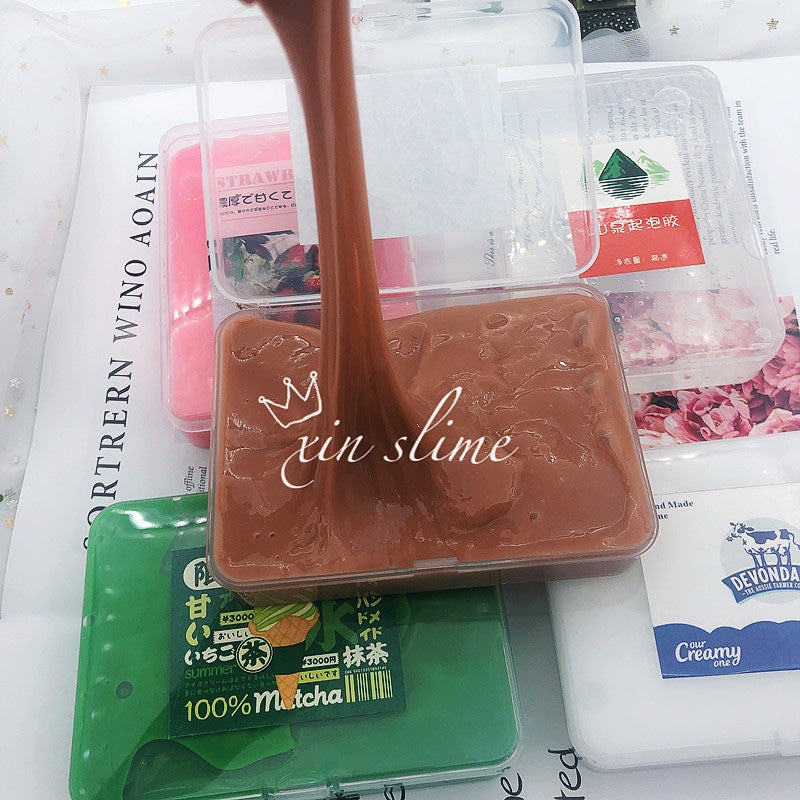 Strawberry Matcha Boba Milk Tea Slime Children Sensory Kids Toys