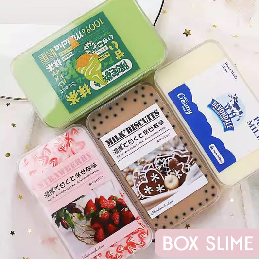 Strawberry Matcha Boba Milk Tea Slime Children Sensory Kids Toys