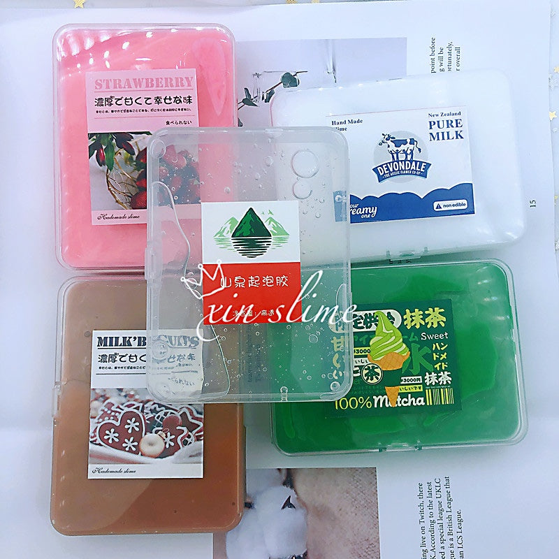 Strawberry Matcha Boba Milk Tea Slime Children Sensory Kids Toys