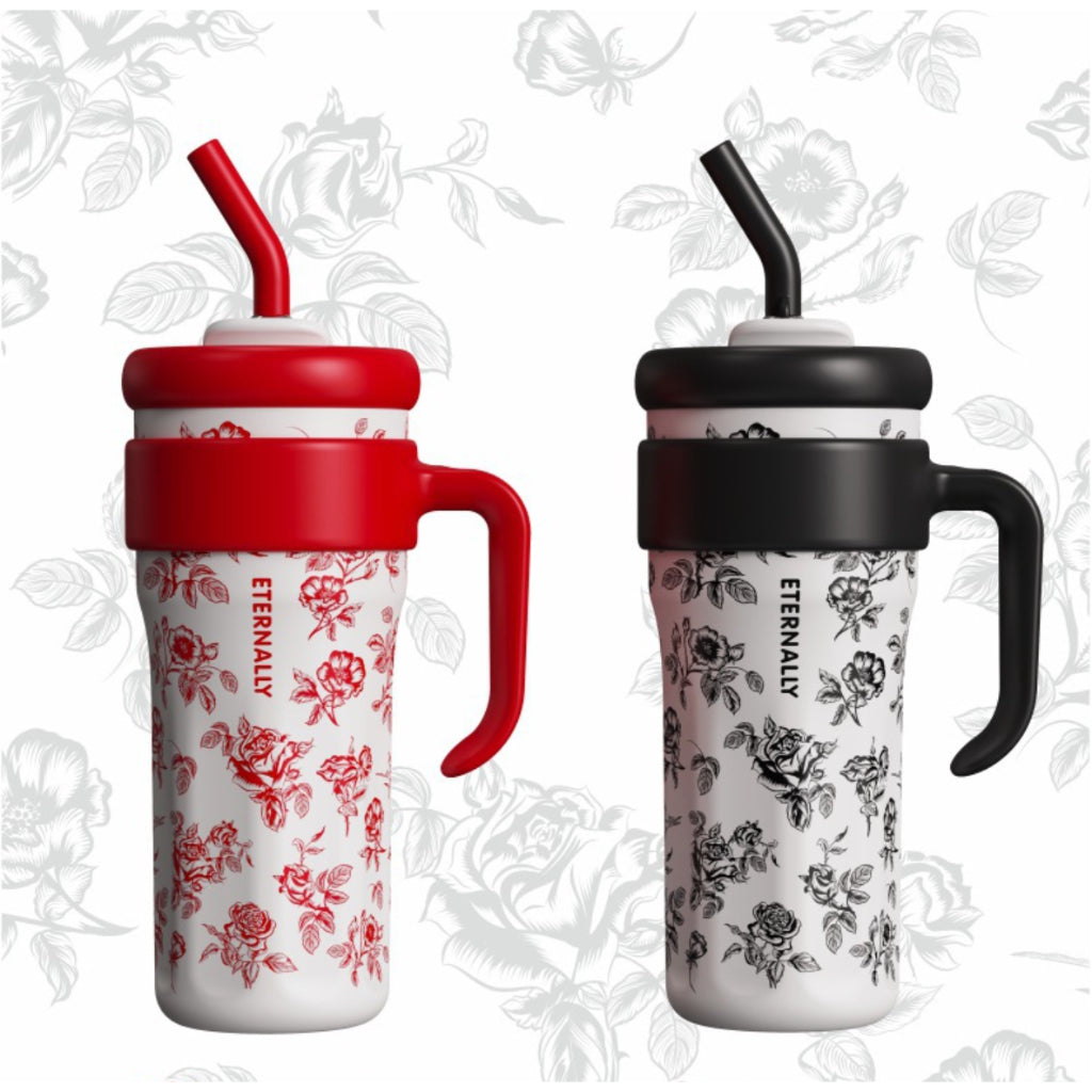 Black Floral 1250ml Tumbler