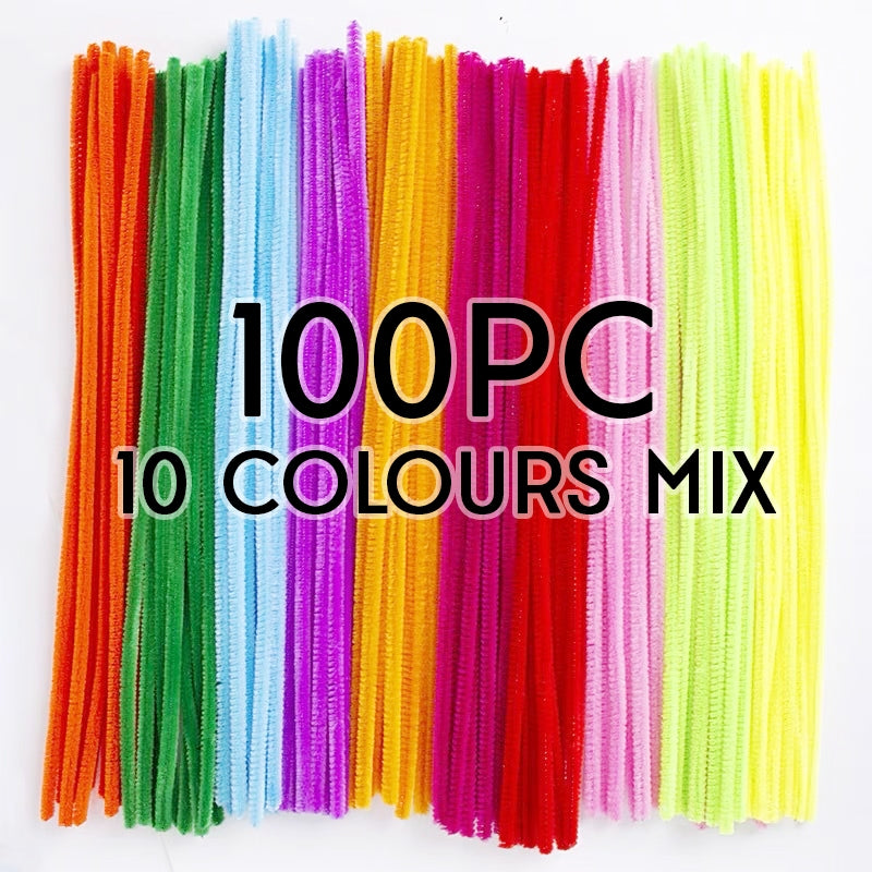 Macaron Pipe Cleaners Flower Fuzzy Wire Sticks DIY Crafts