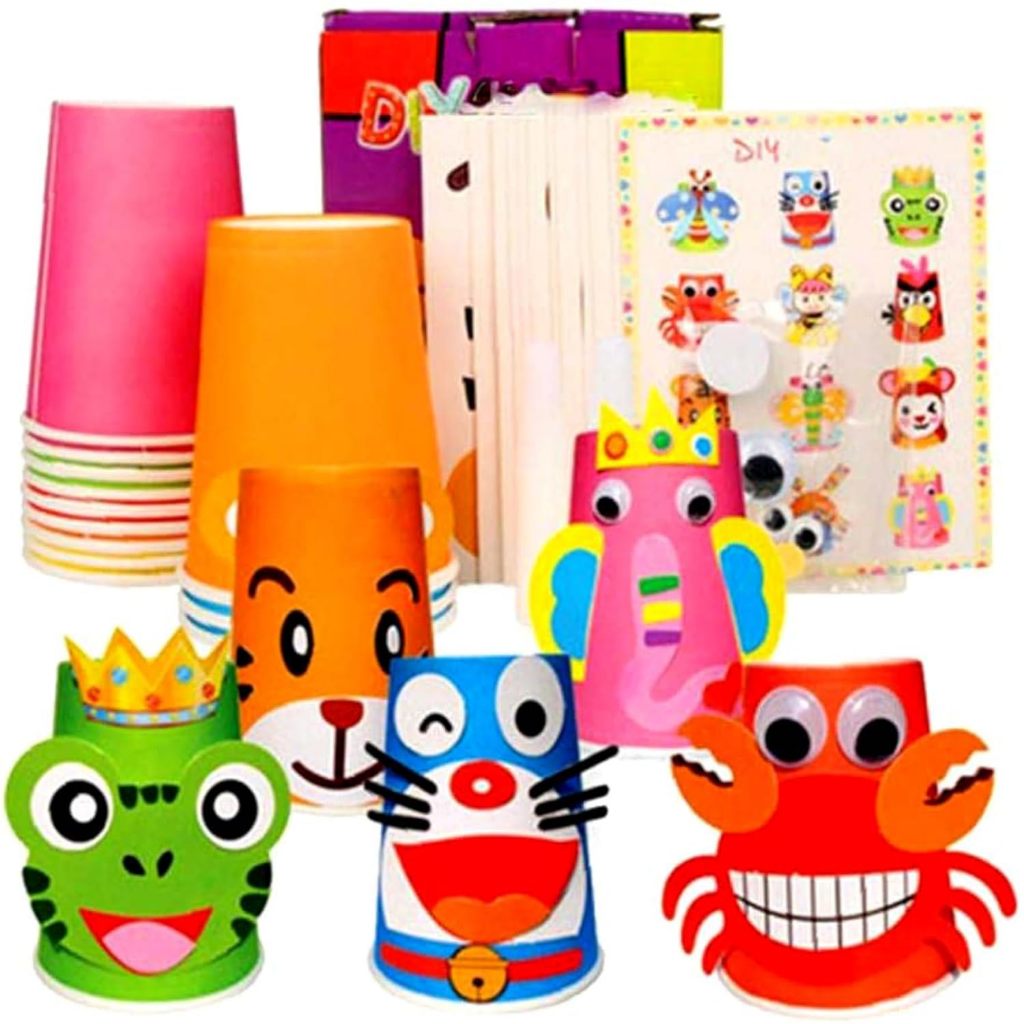 3D Paper Cups DIY Art Craft Stickers Cutting Toy