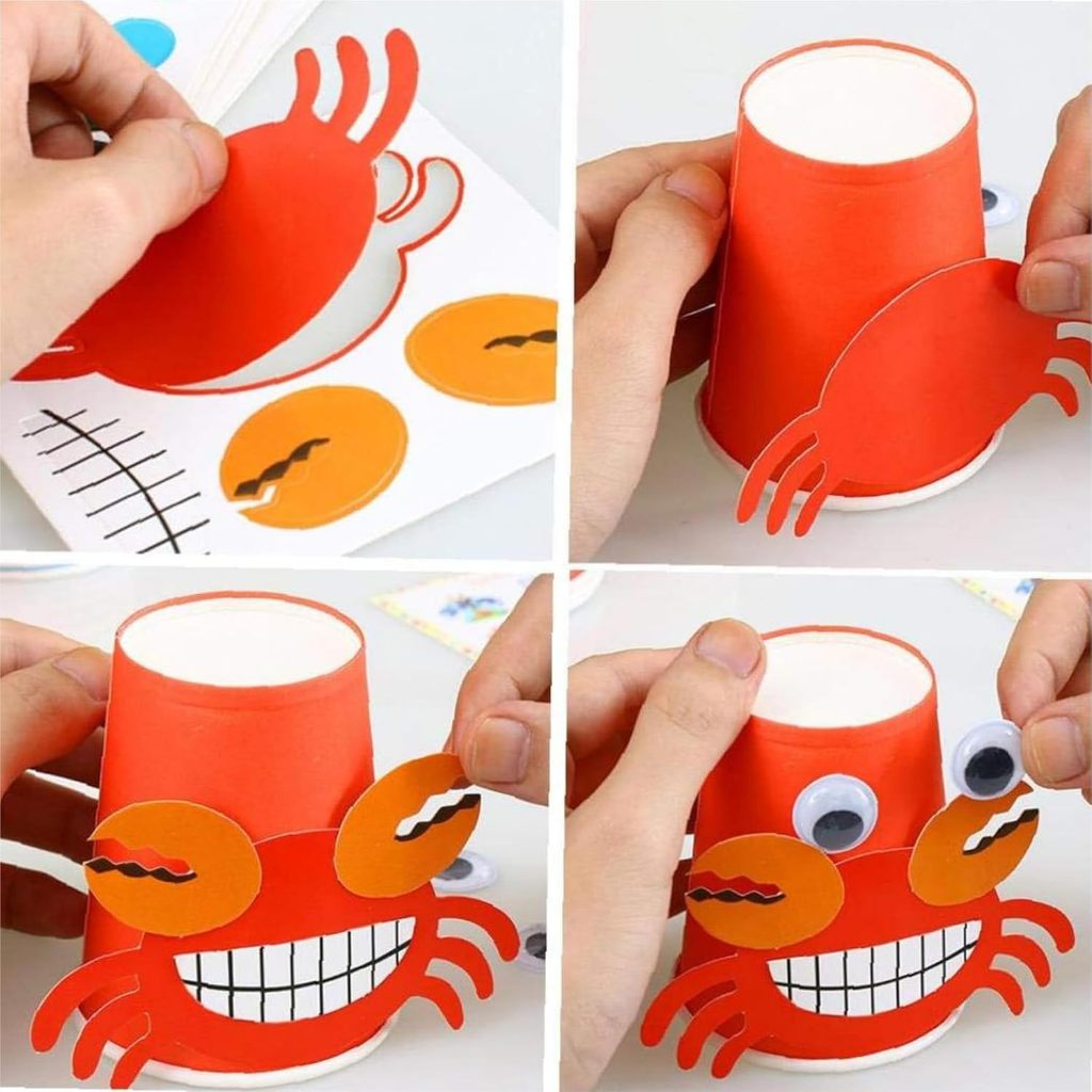 3D Paper Cups DIY Art Craft Stickers Cutting Toy