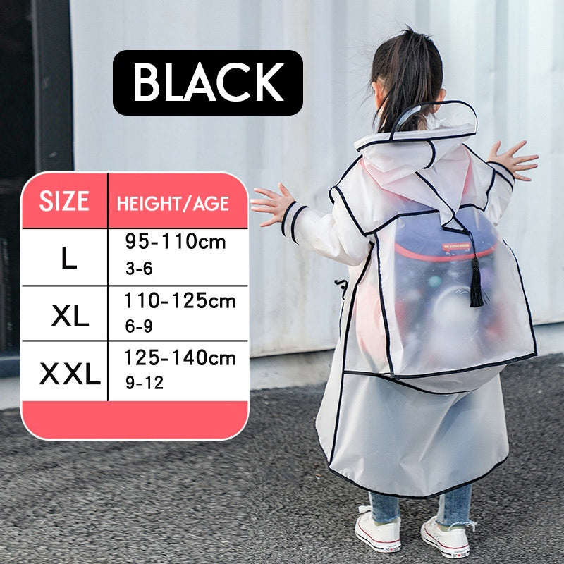Kids EVA Backpack Raincoat Children Poncho with Bag Cover