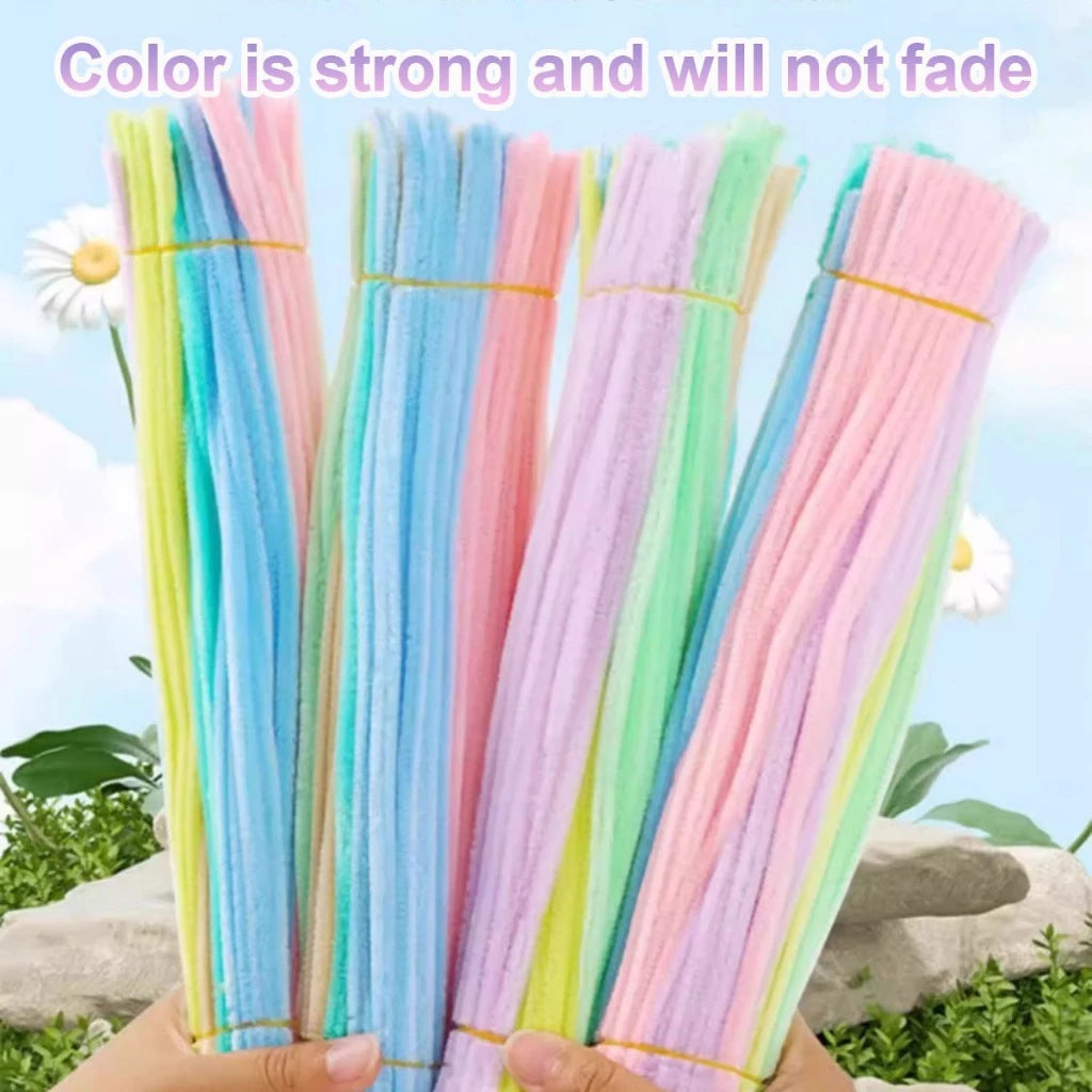 Macaron Pipe Cleaners Flower Fuzzy Wire Sticks DIY Crafts