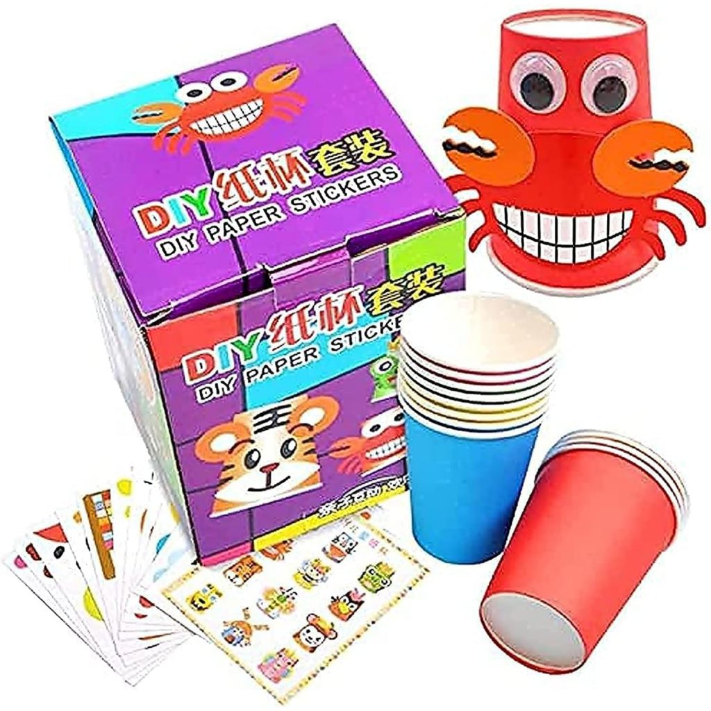 3D Paper Cups DIY Art Craft Stickers Cutting Toy
