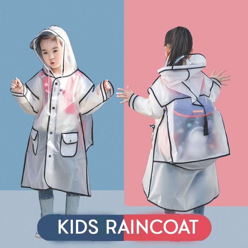 Kids EVA Backpack Raincoat Children Poncho with Bag Cover