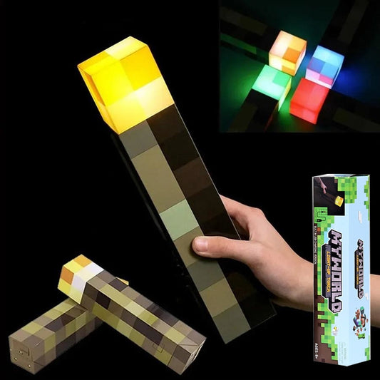 Minecraft Torch Night Light USB Rechargeable LED Wall Lamp