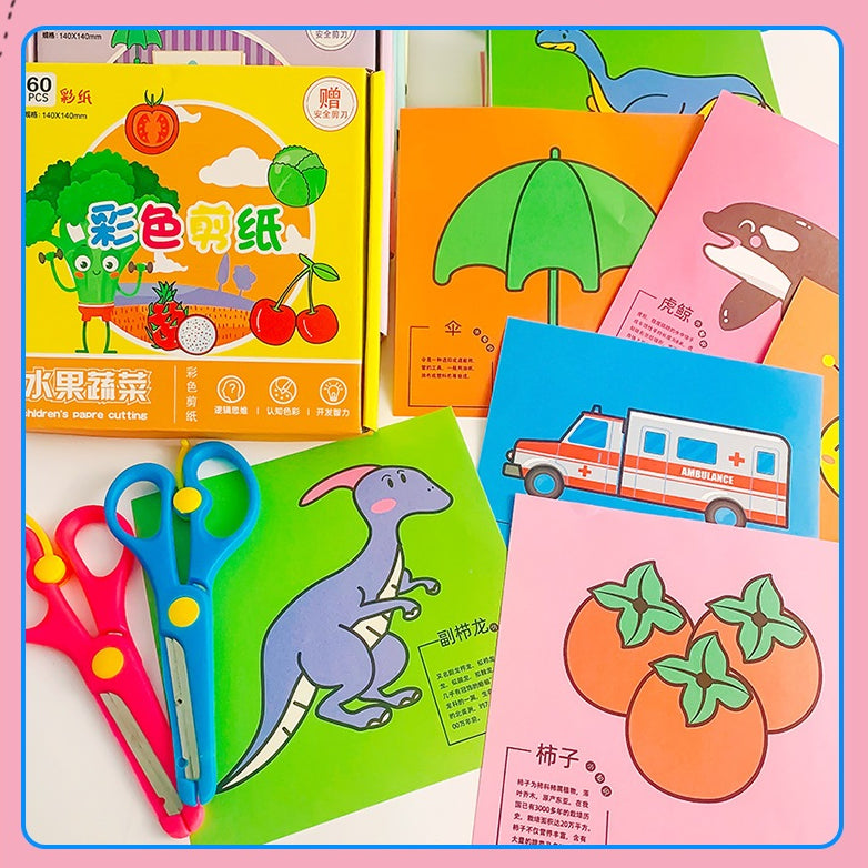 ✂️ SG LOCAL STOCK ✂️ Toddler Paper Cutting Scissor Skills Kids Activity Cut Paper Children Busy Book