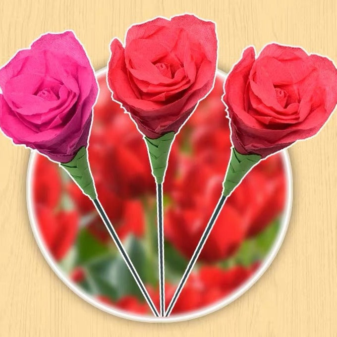 10pc Crepe Tassel Paper Colour Crinkled Flower Making DIY Art Craft