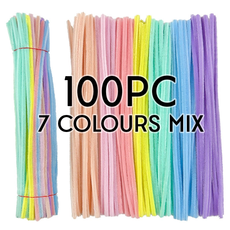 Macaron Pipe Cleaners Flower Fuzzy Wire Sticks DIY Crafts