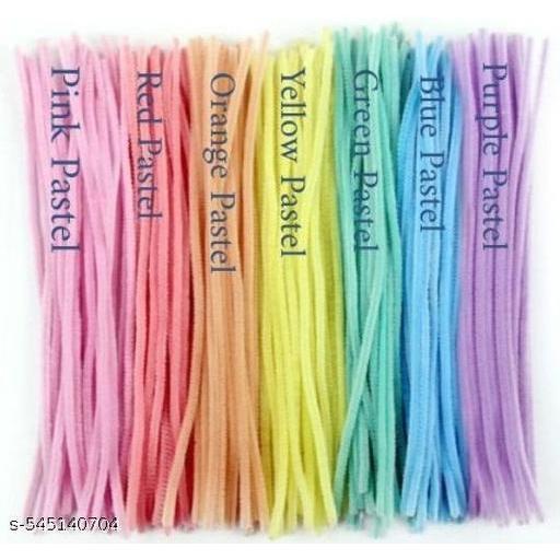 Chenille Stems Macaron Pipe Cleaners Fuzzy Wire Sticks Creative DIY Flower Crafts