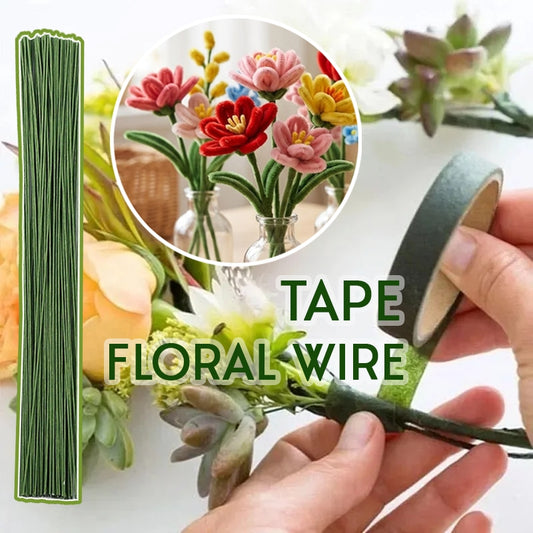 Green Floral Wire Stems Artificial Flower Making DIY Craft Crochet Bouquet Making