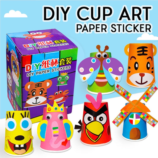 3D Paper Cups DIY Art Craft Stickers Cutting Toy