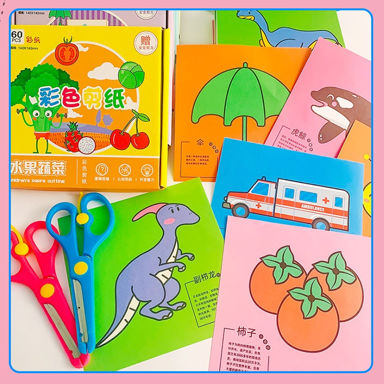 ✂️ SG LOCAL STOCK ✂️ Toddler Paper Cutting Scissor Skills Kids Activity Cut Paper Children Busy Book