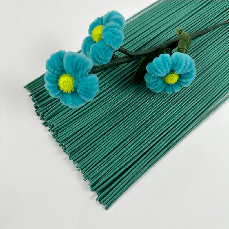 Green Floral Wire Stems Artificial Flower Making DIY Craft Crochet Bouquet Making