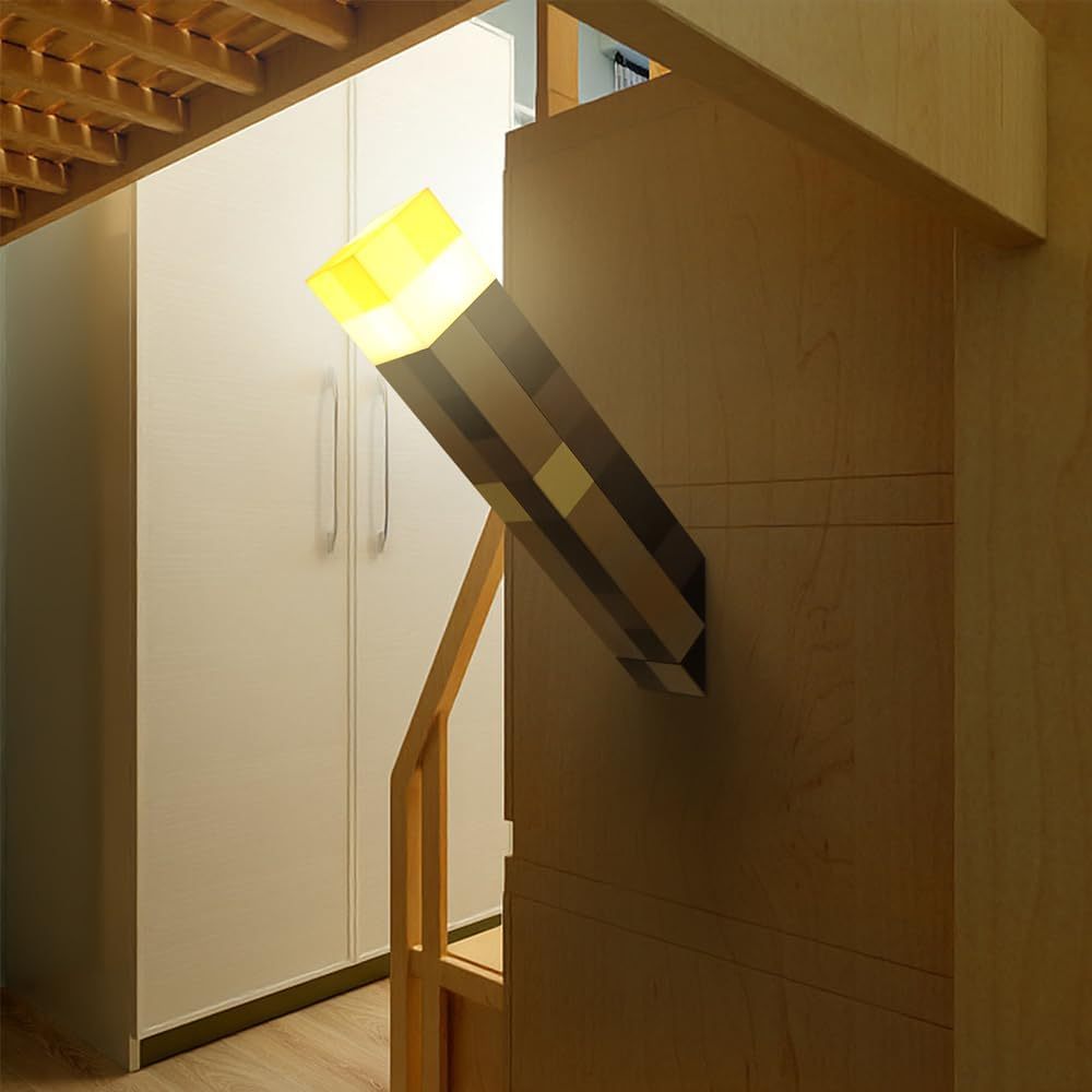 Minecraft Torch Night Light USB Rechargeable LED Wall Lamp