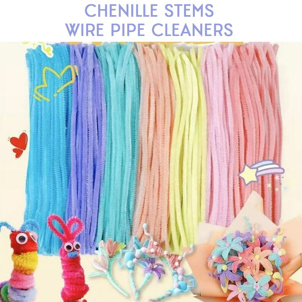 Macaron Pipe Cleaners Flower Fuzzy Wire Sticks DIY Crafts