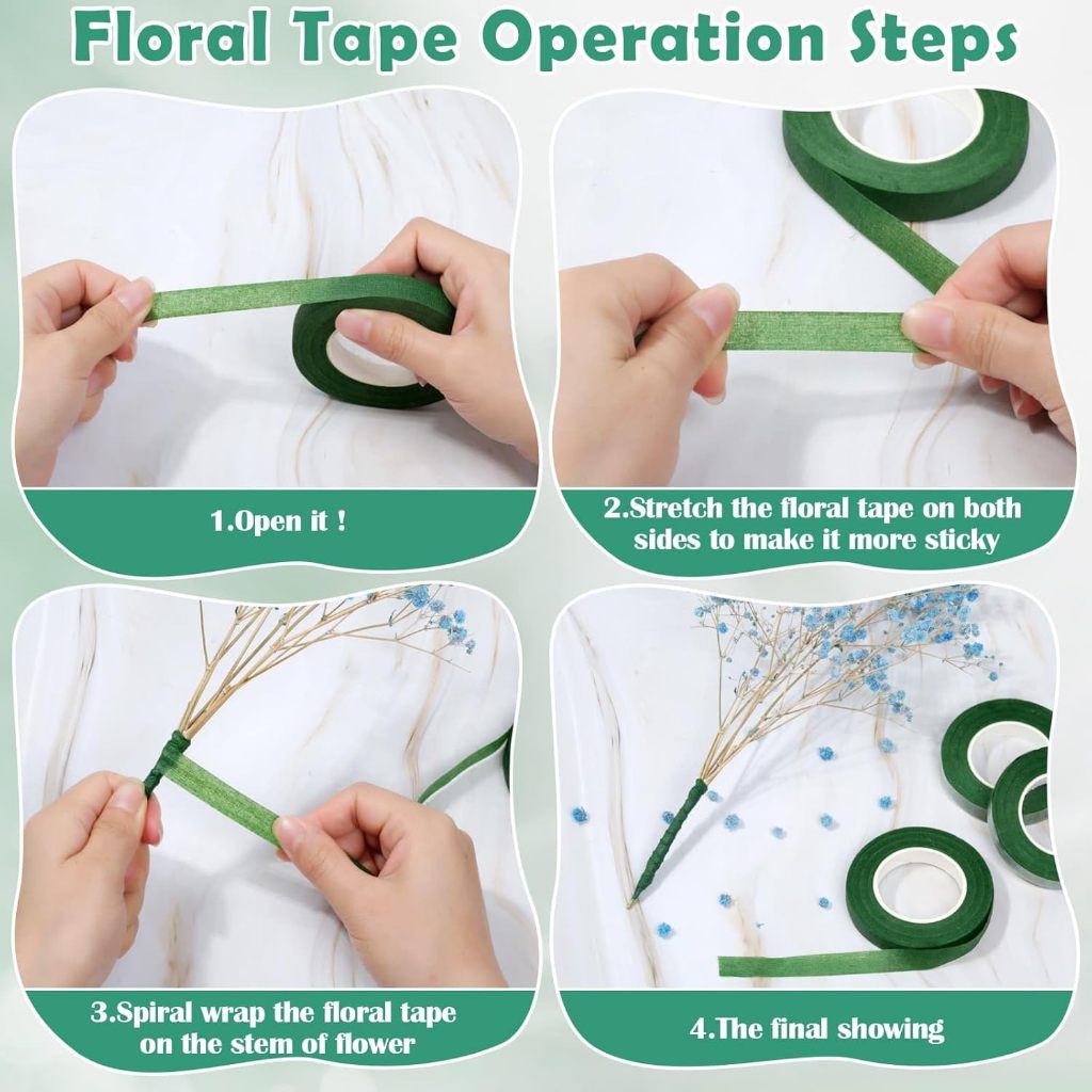 Green Floral Tape DIY Flower Wrapping Bouquets Stem Chenille Crafts