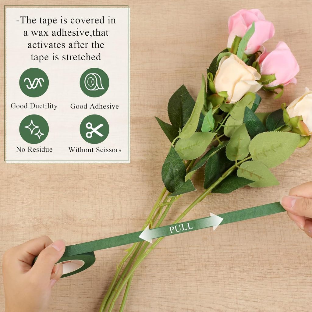 Green Floral Tape DIY Flower Wrapping Bouquets Stem Chenille Crafts