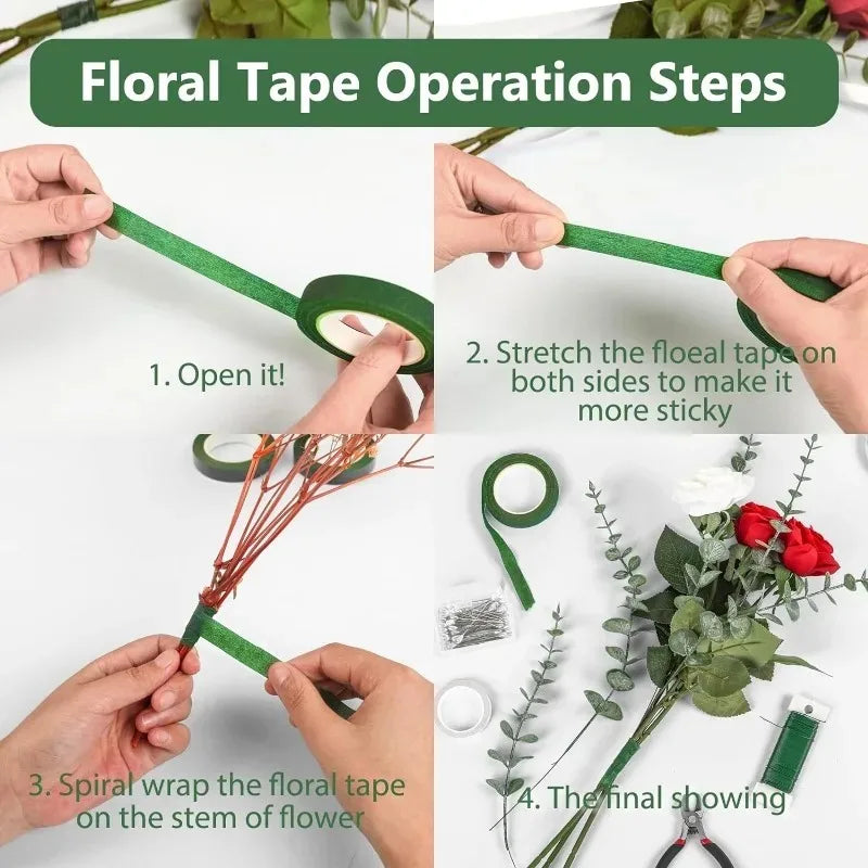 Green Floral Tape DIY Flower Wrapping Bouquets Stem Chenille Crafts