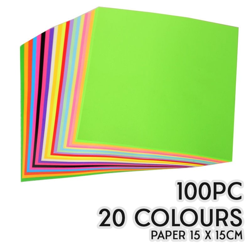Origami Paper 15cm Creative Square Coloured Folding Paper Kids DIY Art Crafts