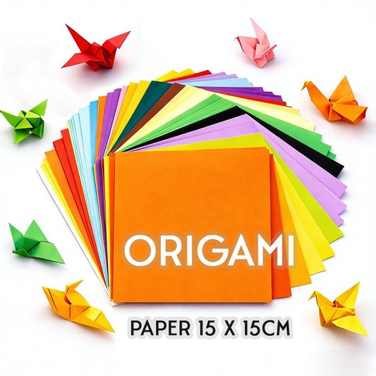 Origami Paper 15cm Creative Square Coloured Folding Paper Kids DIY Art Crafts