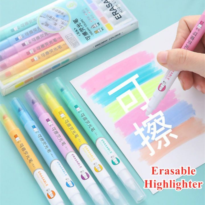Erasable Highlighter Pen Pastel Colour Marker Annotation Note Taking Stationery