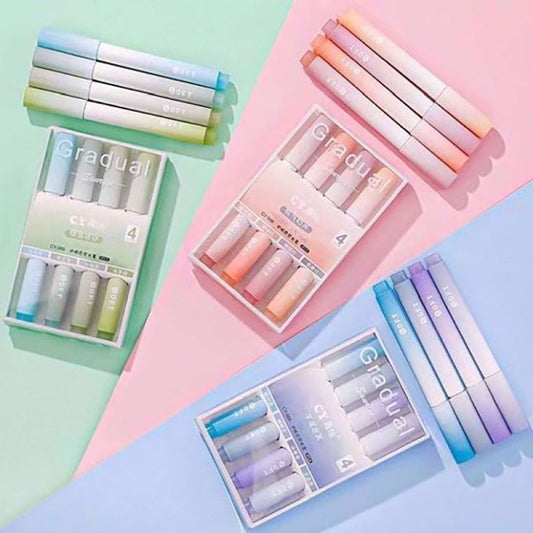 Highlighter Gradient Pastel Colour Marker Pen Note Taking School Student Stationery