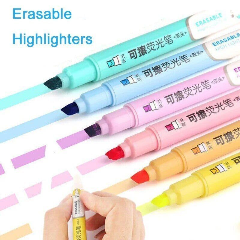 Erasable Highlighter Pen Pastel Colour Marker Annotation Note Taking Stationery