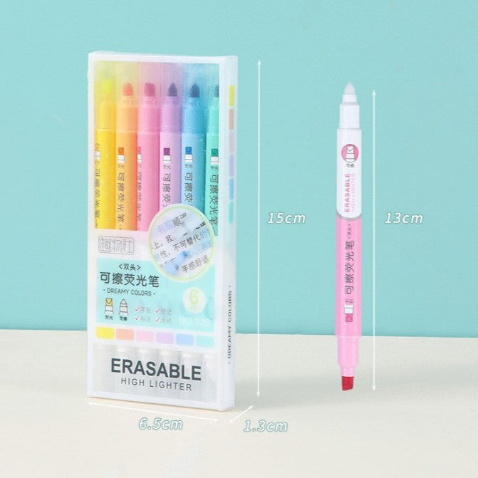 Erasable Highlighter Pen Pastel Colour Marker Annotation Note Taking Stationery
