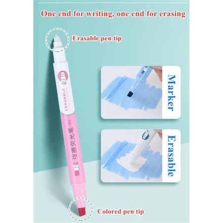 Erasable Highlighter Pen Pastel Colour Marker Annotation Note Taking Stationery