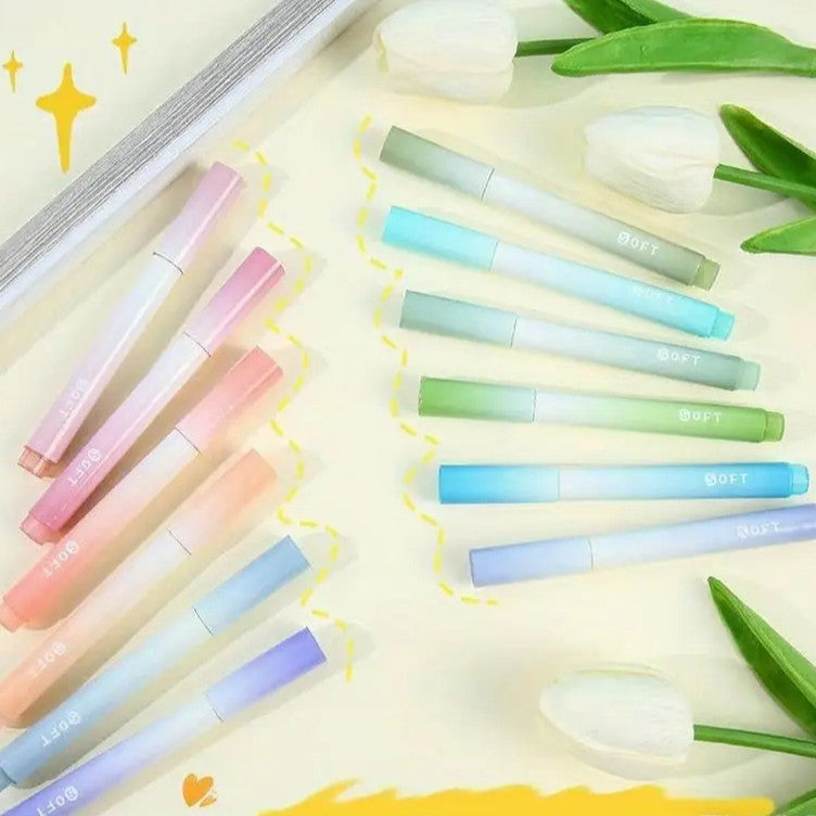Highlighter Gradient Pastel Colour Marker Pen Note Taking School Student Stationery