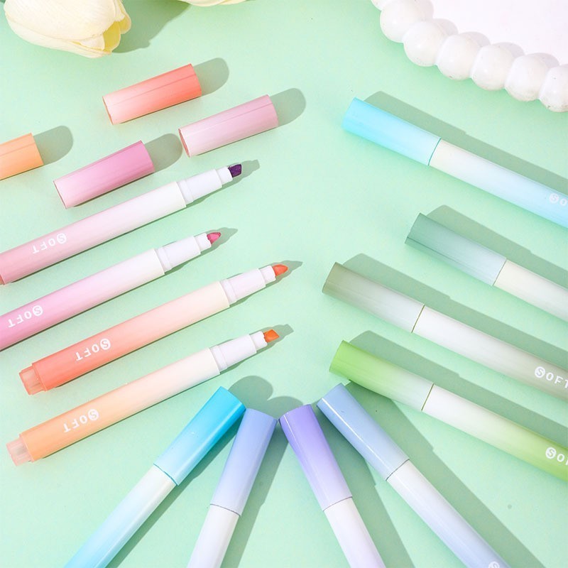 Highlighter Gradient Pastel Colour Marker Pen Note Taking School Student Stationery