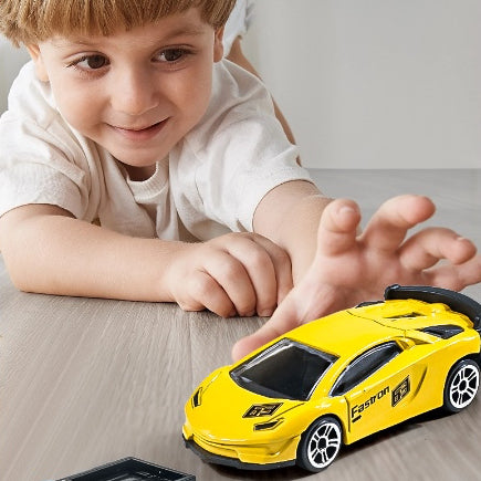 6pc Toys Cars with Traffic Lights Road Safety Signs