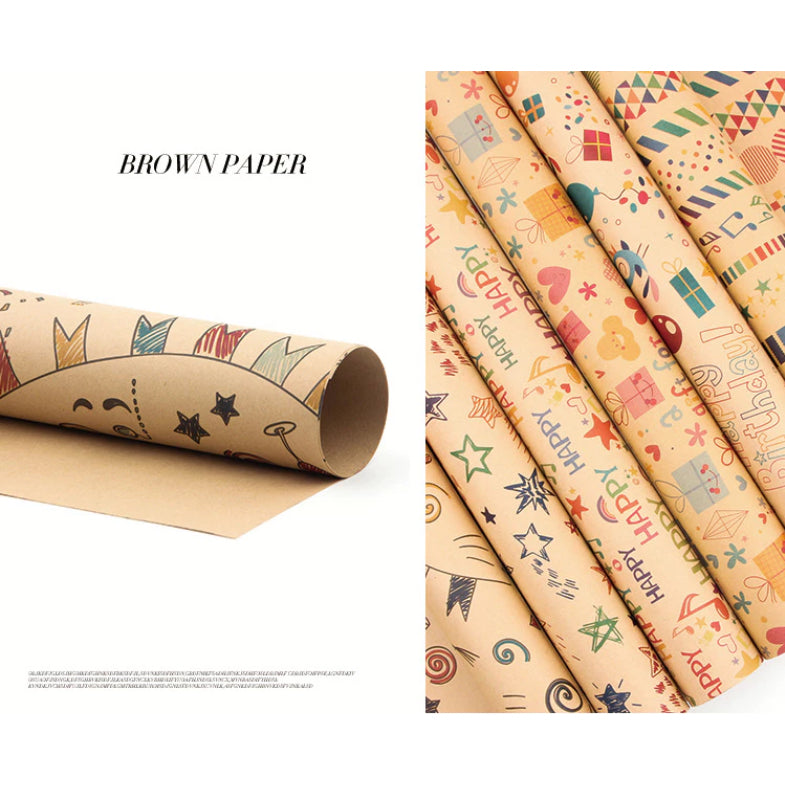High Quality Kraft Gifts Wrapper Children Birthday Kids Christmas Gift Wrapping Paper