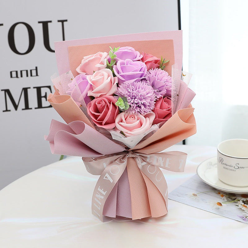 Soap Rose Flower Bouquet Surprise Gifts