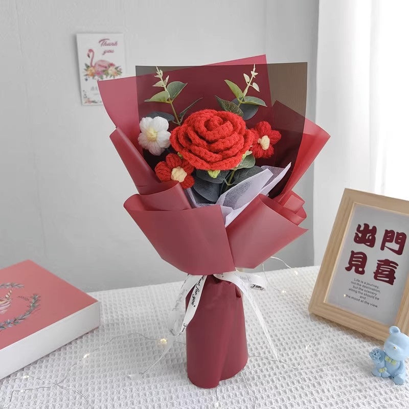 Pink Carnation Red Rose Clear Tote Bag Flower Bouquet