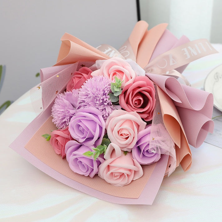 Soap Rose Flower Bouquet Surprise Gifts