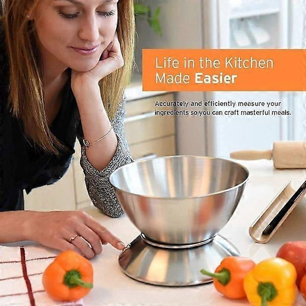 5kg Kitchen Food Scale Stainless Steel Bowl