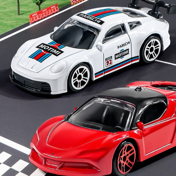 6pc Toys Cars with Traffic Lights Road Safety Signs