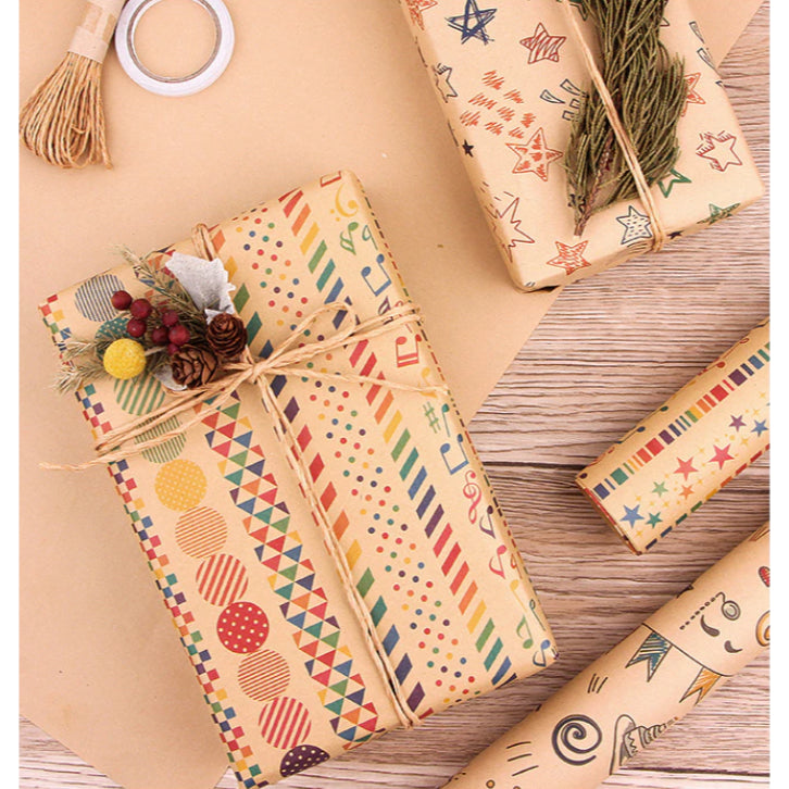 High Quality Kraft Gifts Wrapper Children Birthday Kids Christmas Gift Wrapping Paper