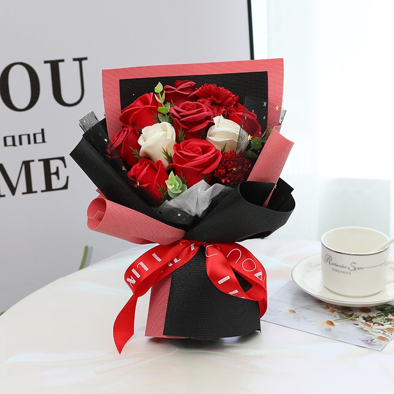 Soap Rose Flower Bouquet Surprise Gifts