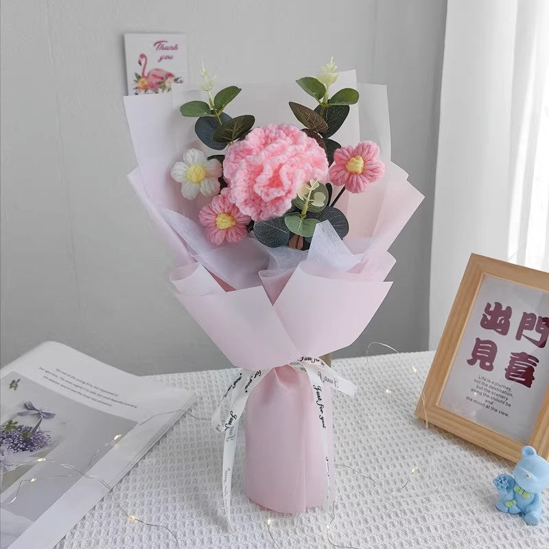 Pink Carnation Red Rose Clear Tote Bag Flower Bouquet