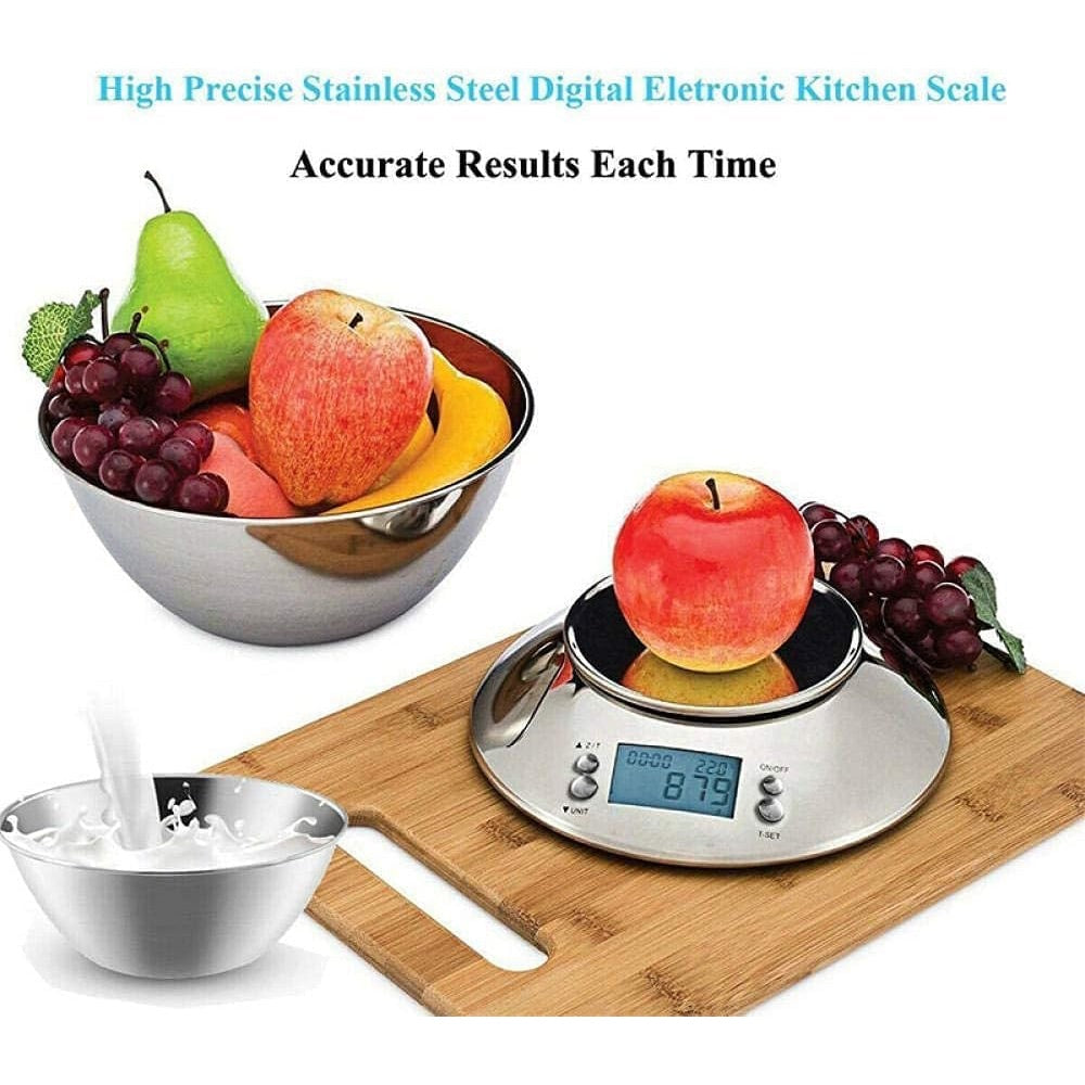 5kg Kitchen Food Scale Stainless Steel Bowl